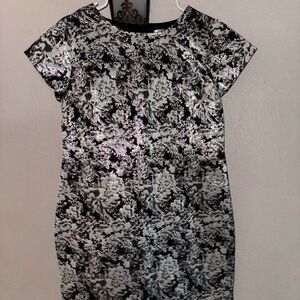 Floral Black and White Japanese Dress